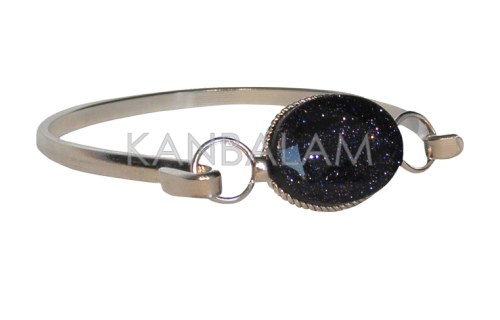 Pulsera ovalada con venturina azul