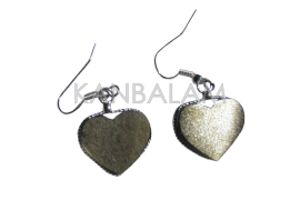 Aretes corazón de obsidiana dorada