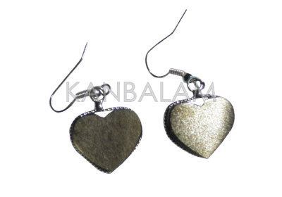 Aretes corazón de obsidiana dorada