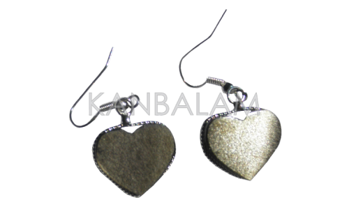 Aretes corazón de obsidiana dorada